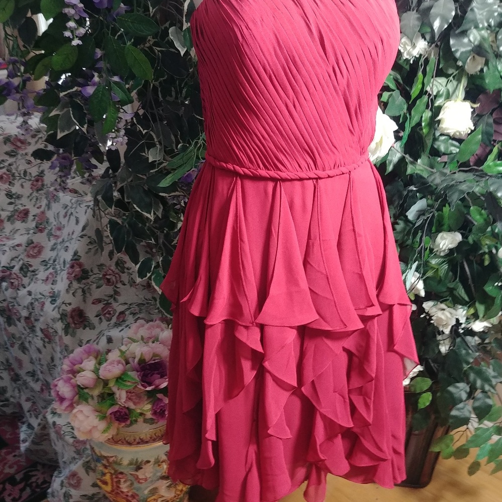 RED RUFFLE SUMMER DRESS SZ 10